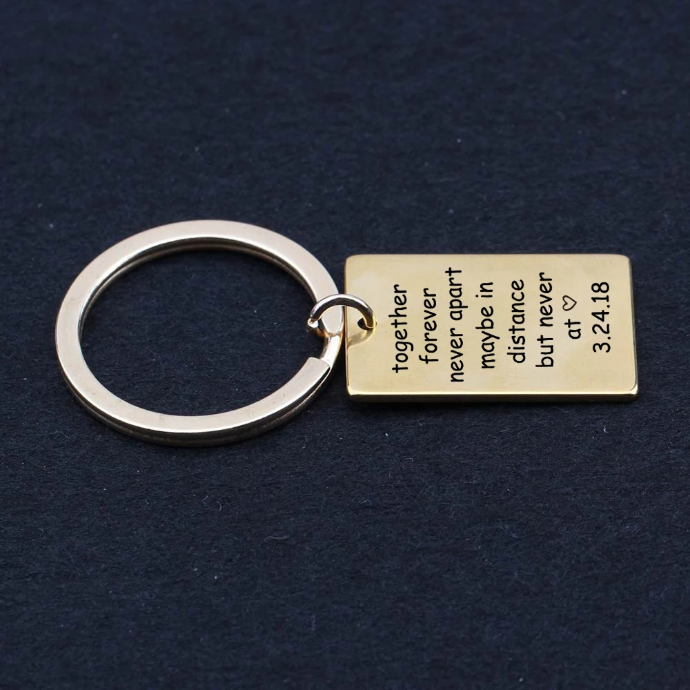 

engraved together forever never apart key chain Long Distance Relationship Friendship Date custom keychain sister couples