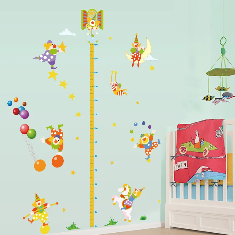 circus clown juggling height sticker kids room decor function wall