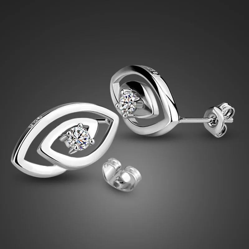 Real 925 Sterling Silver Earrings Women Fine Jewelry fashion Ear Stud