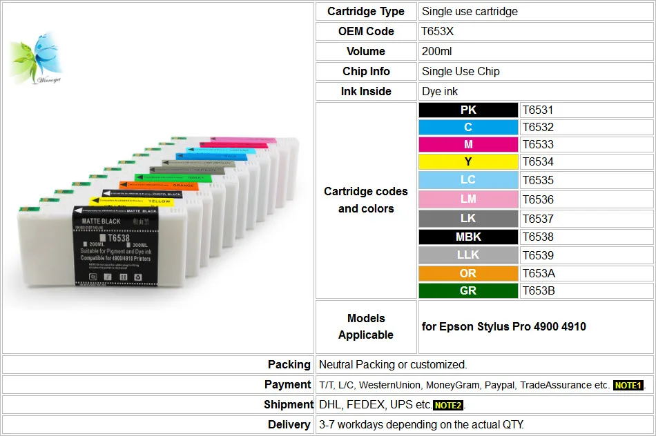 4900 200ml dye ink 2