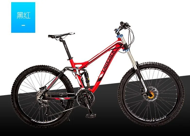 Best Kalosse Full suspension   new cycling mountain bike   26er mountain bicycle   woman bike   24/27/30 speed  Hydraulic brakes 5