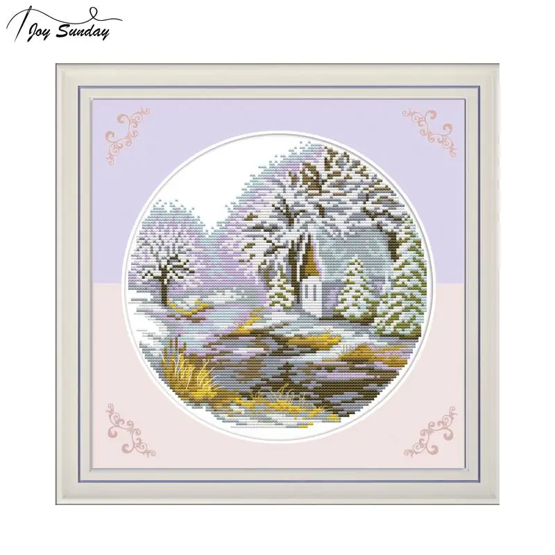 Collection D'Art Winterzeit Printed Aida Fabric for Cross Stitch