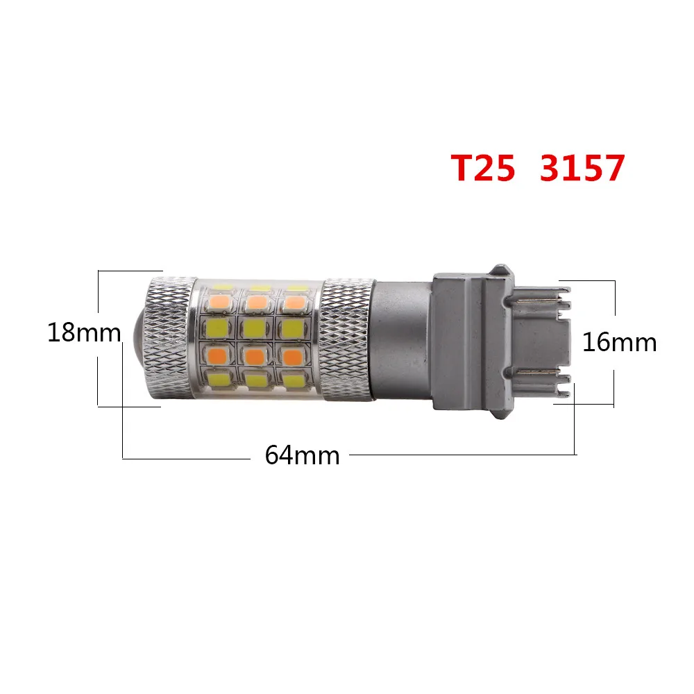2 шт. Автомобильные светодиодные лампы T25 T20 3157 7443 DC 12 В|Сигнальная лампа| |