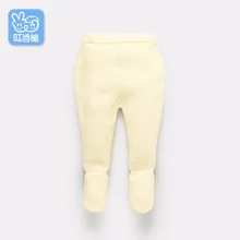Осенне-зимние тянущиеся теплые леггинсы для новорожденных, штаны, весенне-осенние трикотажные хлопковые брюки для малышей