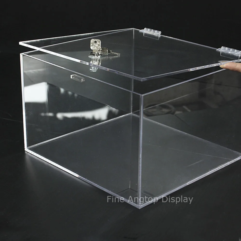 Rectangle Locking Countertop Tray Box Jewelry Display Case