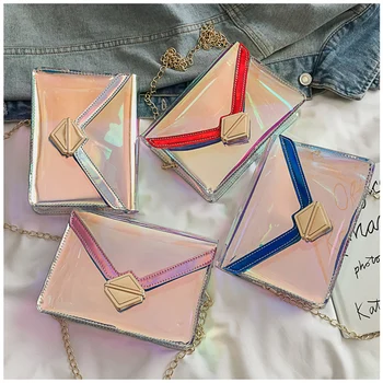 

Women Mini Transparent PVC Plastic Cross body Durable Summer Shoulder Bag arrival Laser Messenger Bags
