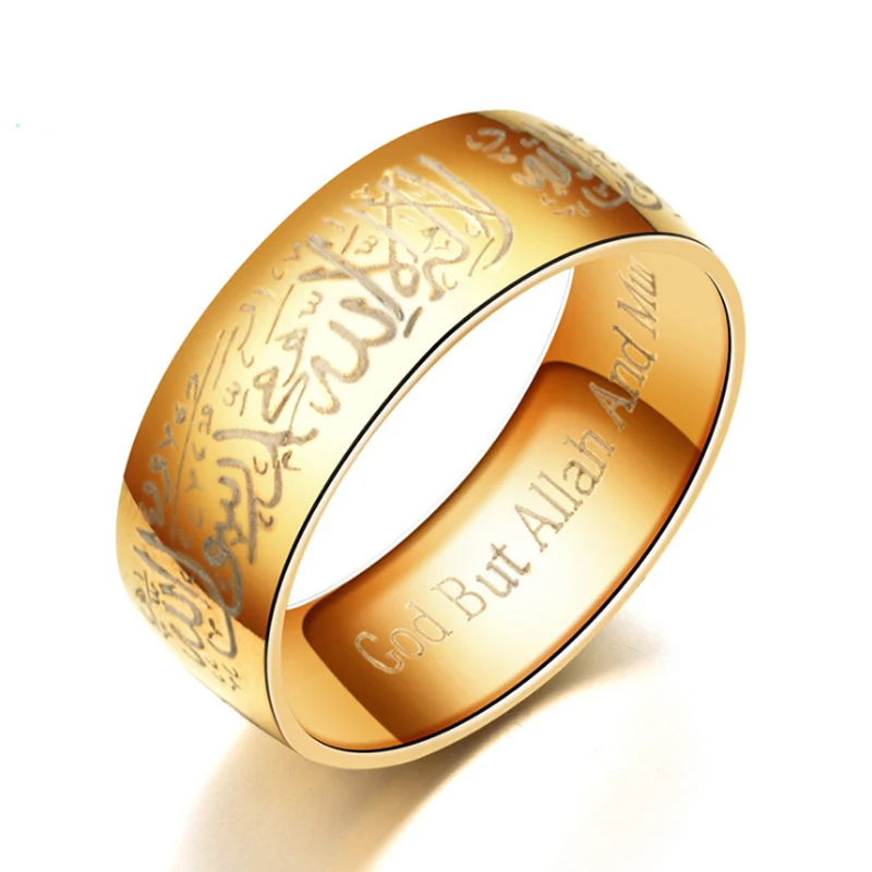 LNRRABC Muslim Finger Rings Stainless Steel Rings For Men Women Islam