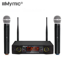 IU-302 UHF 600-700 МГц двухканальный 2 ручной микрофон передатчик Профессиональная Беспроводная микрофонная система с экраном для караоке