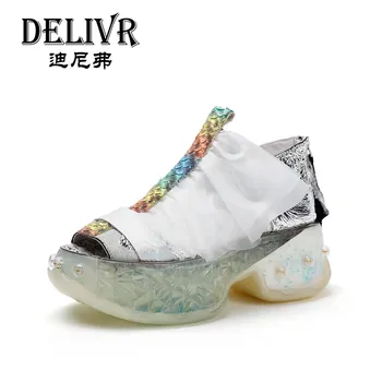 

Delivr Women Casual Sandals Platforms Thick Sole Luxury Ladies Sandals Leather Womans Sandals Summer Woman Shoes Fashion 2019