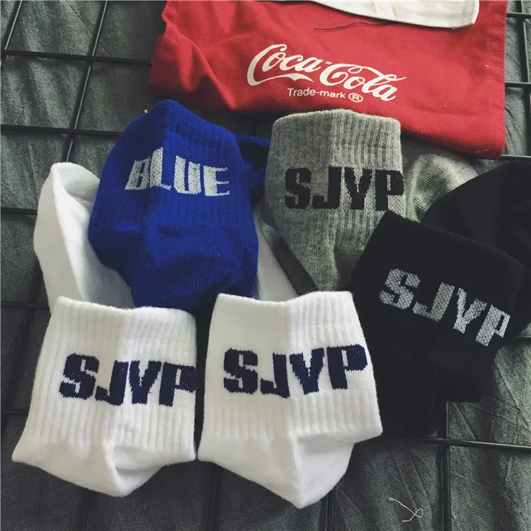 

Tide brand new cotton Harajuku couple men and women socks spring and summer shallow mouth boat socks SJYP sports socks