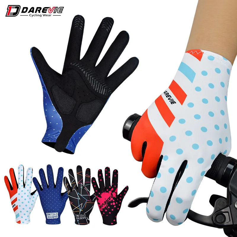Darevie Full Long Finger Cycling Gloves Spring Bicycle Outdoor Sports Glove Anti-Slip Autumn Breathable Bike Glove for Men Women