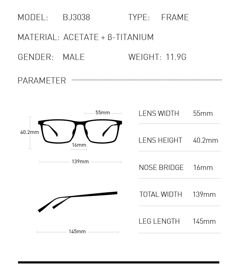 BOLON оправы для очков для мужчин Роскошные близорукие очки минус близорукость мужские Оптические очки оправы для очков BJ3038