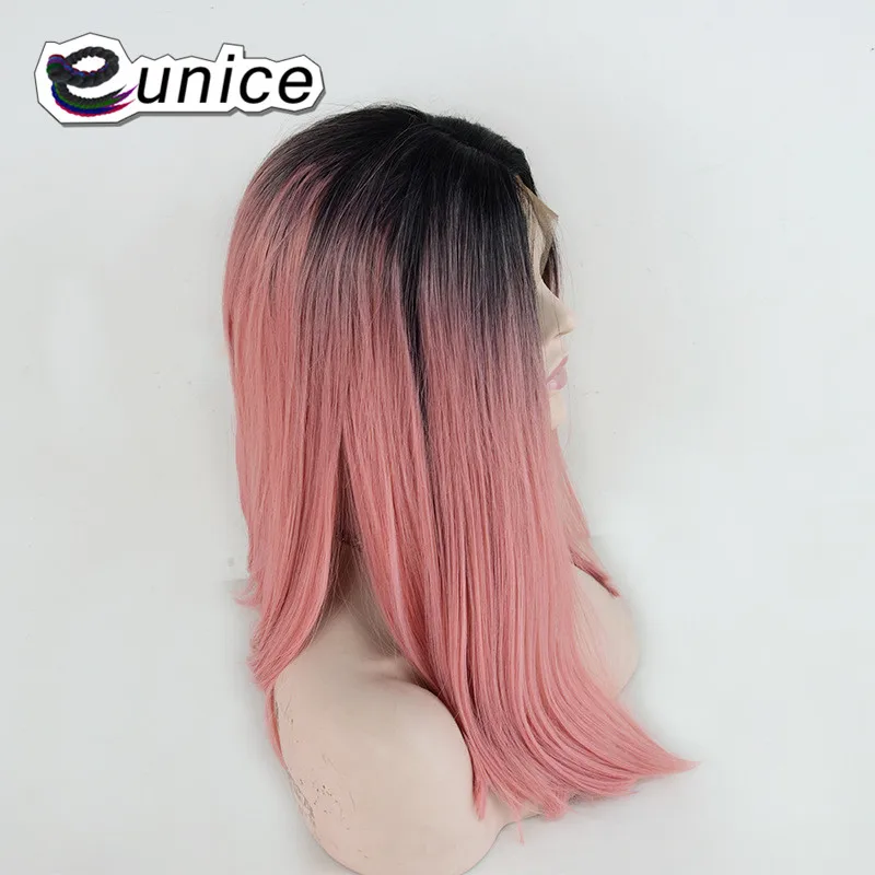 short synthetic lace front wig  (2)