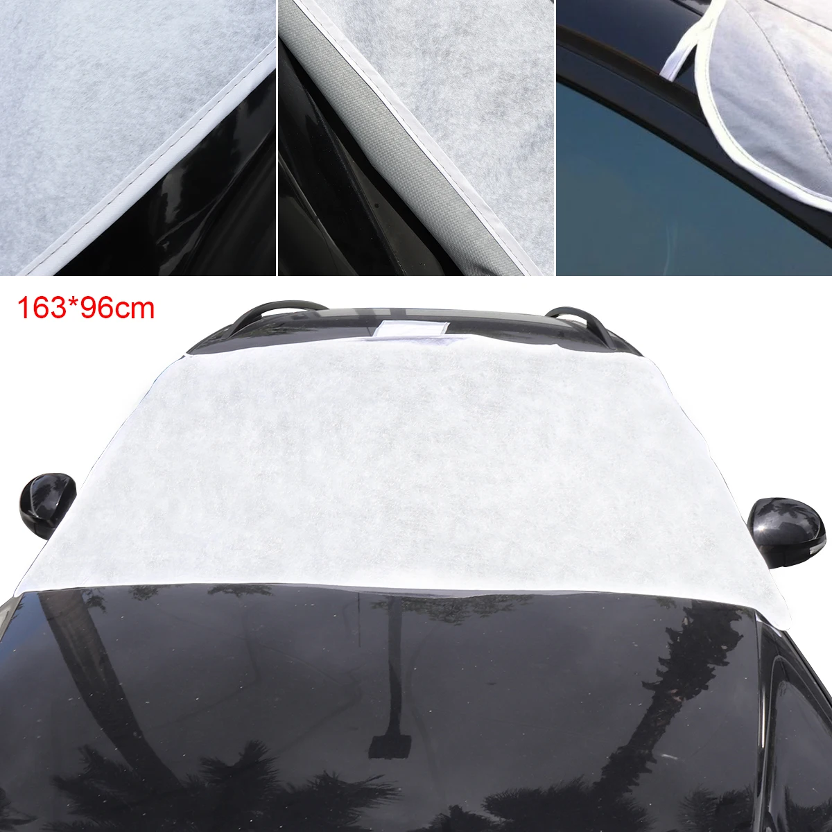 

Universal Thick Front Windshield Peva Cotton Ice / Snow / Frost Protector Car Clothing Cover with Two Bandage + Five Magnets