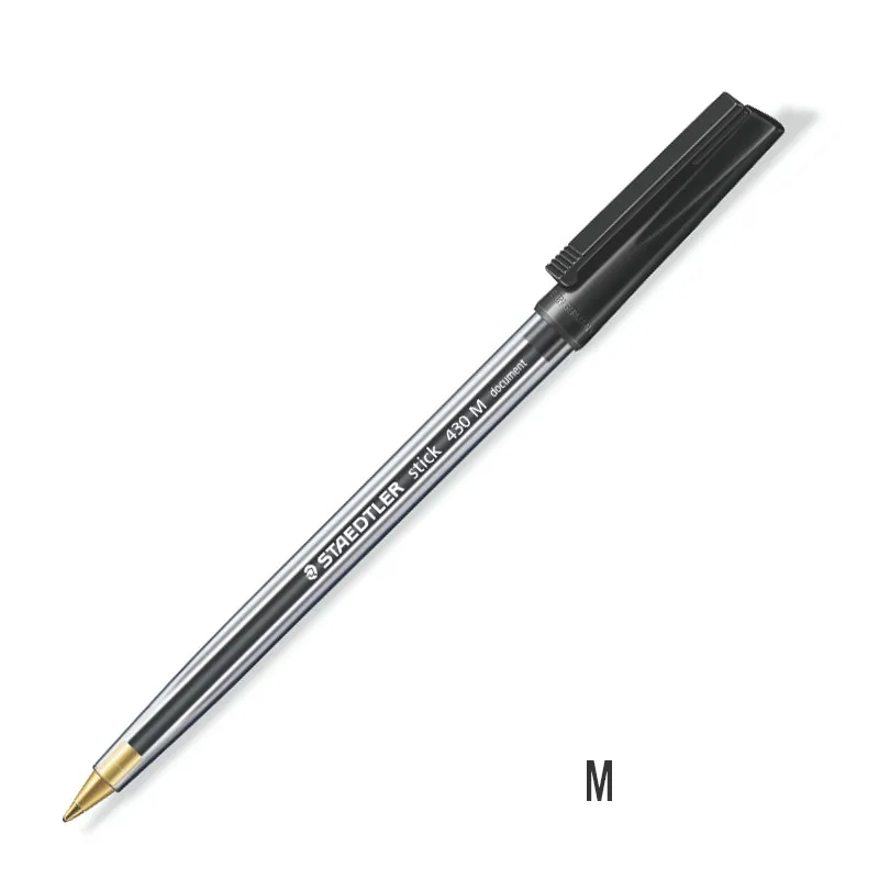 Ручка STAEDTLER 430F/M Canetas шариковые ручки Черный Синий Красный Ручка Студенческая Caneta офисная Lapiceros Creativos Papeleria Y Oficina - Цвет: black M