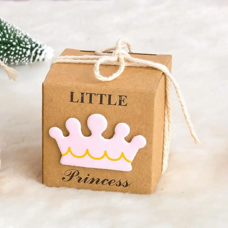 

New 50pcs/pack Baby Shower Birthday Party Candy Box Gift Box Princess Prince Wedding Candy Box Favor Box Decoration