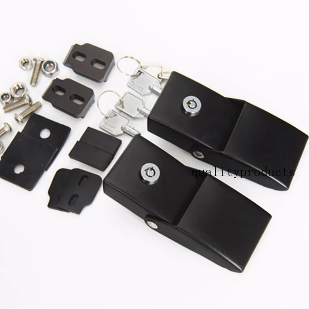 

Black IRON CAR LOCKS Rampage Locking Hood Catch Kit for 2007-2015 Jeep Wrangler JK car styling