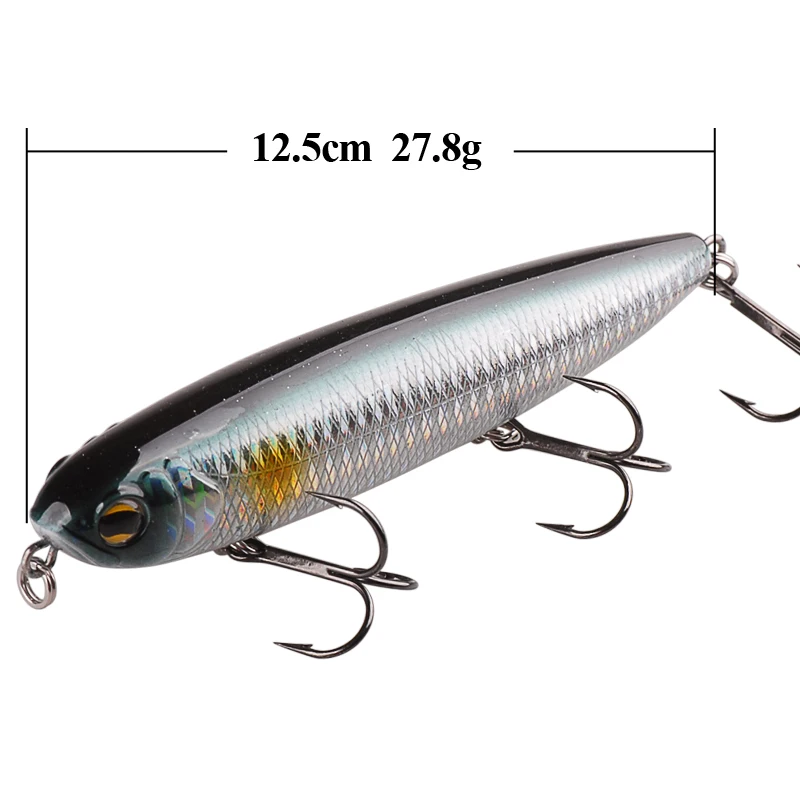 Приманка Smart для рыбалки карандаш 125 мм 27 8 г Top Water Hard Bait with France VMC Hook Peche Dur Jerkbait