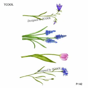 

HXMAN Flower Temporary Tattoo Sticker Fashion Women Men Fashion Fake Body Art 9.8X6cm Kids Adult Hand Tattoos Paper P-142