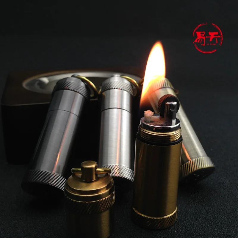 Kerosene Wheel Retro Vintage Mini Lighter,Portable Personality Gasoline