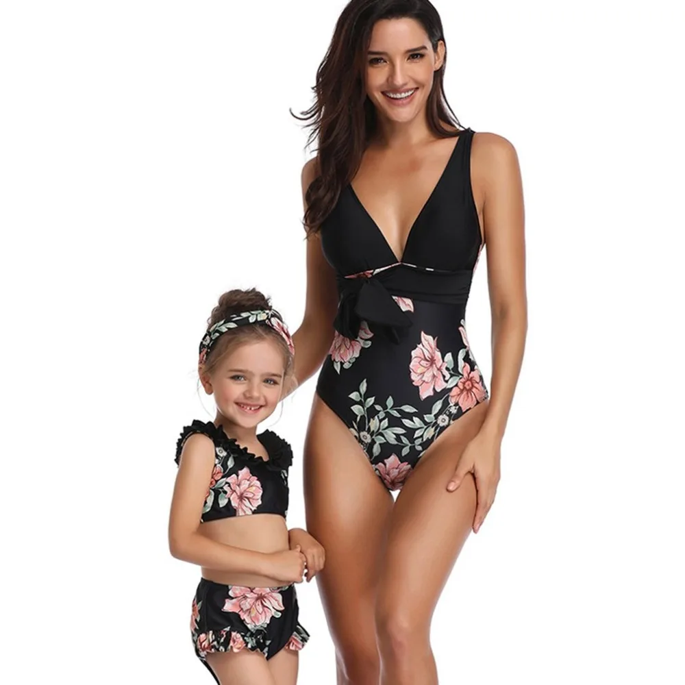 

Matching Swimsuit 2019 Floral Print Bikini Set Mother Daughter Family matching swimwear mother daughter Swimwear