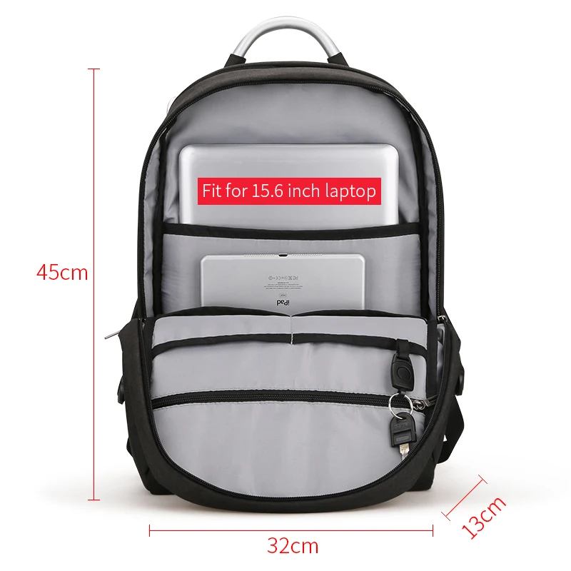 Mark Ryden New Arrivals Usb Recharging Anti-thief Backpack Waterproof Two Size Fashion Portable Bag Male