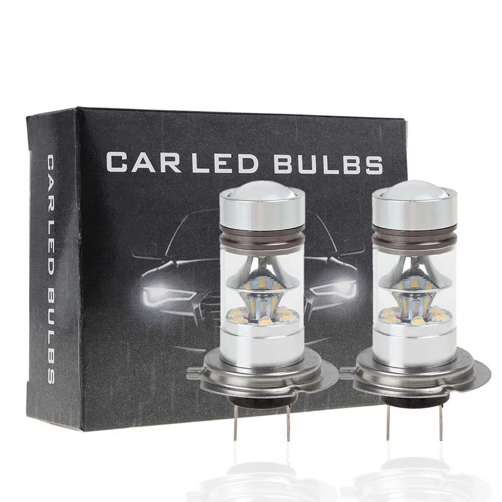 2Pcs H7 LED Bulb Super Bright Car Fog Lights 12V 6000K White 20 3030SMD Driving Running Lamp Auto Led H7 Light Bulbs