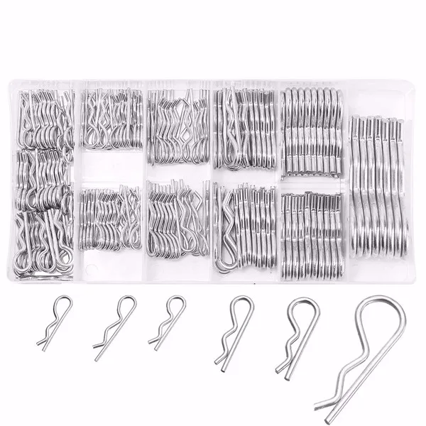 

150Pcs/Set Mechanical Hitch Hair Cotter Pin Tractor Clip Zinc Plating Assortment Kit