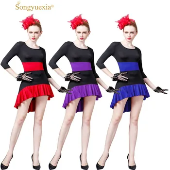 

2017 New Lading Dance Skirt New Pattern Square Dance Practice Dress Adult Long Sleeve Dance Performance costumes Woman dancewear