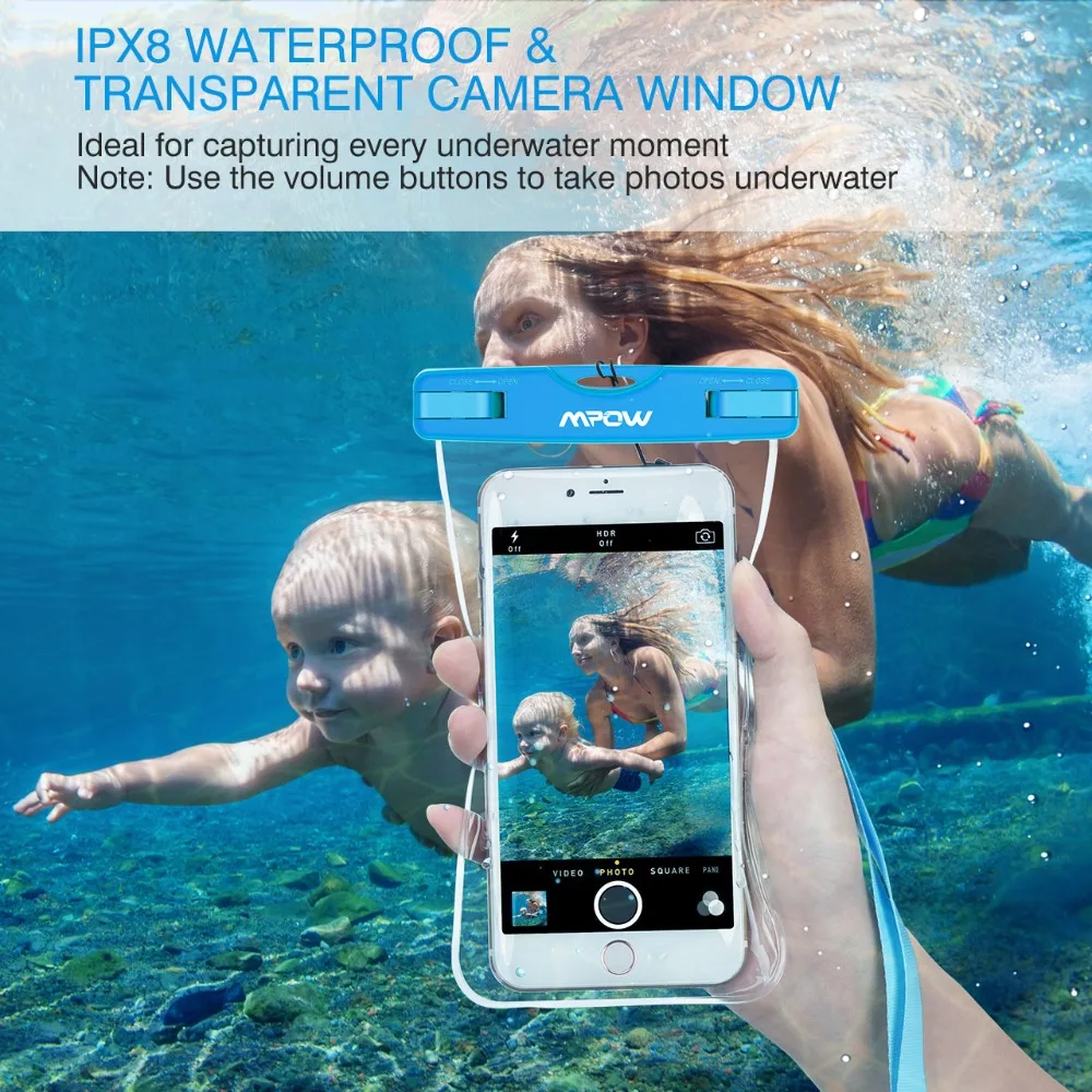 3PCS Mpow Swimming Waterproof Bags Universal Smartphone Pouch Case 4