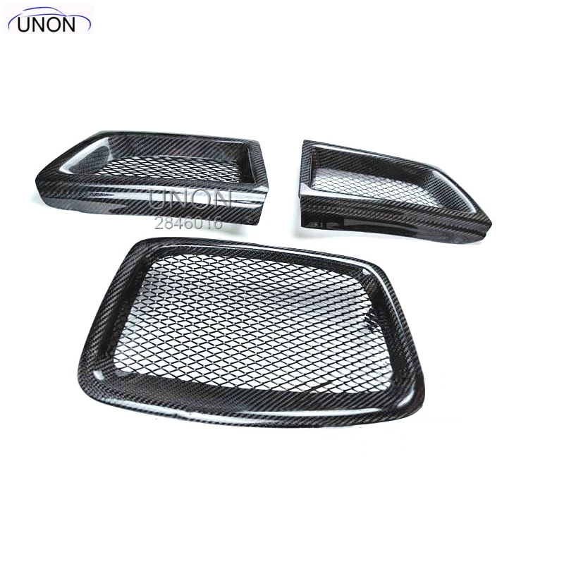 

Black 3Pcs Carbon Fiber Car Front Lower Mesh Grill Grille for subaru Impreza WRX STi 9th 2006-2007 28012