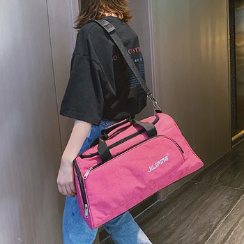 

Solid Color Large Capacity Travel Bag Canvas Wear Resistant Scratchproof Crossbody Bag Fashion Sports Duffel Bag Bolsa De Lona