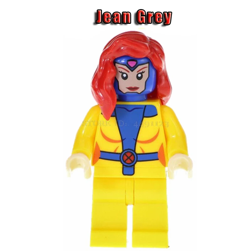 Блоки игрушки Темный Феникс X-men Jean серый Psyloce Rogue Storm фигурки блок игрушка Marvel Супер Герои Марвел Капитан эндигра танос - Цвет: Jean Grey