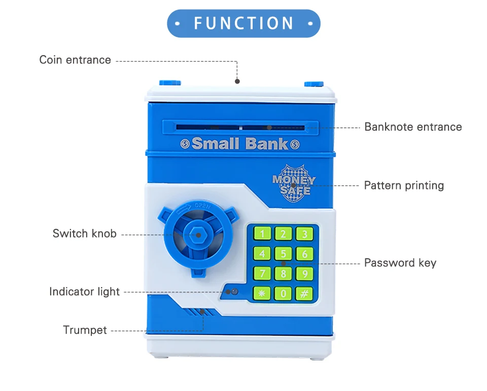 Копилка, мини Банкомат, копилка, безопасный электронный пароль, жевательные монеты, денежный депозит, копилка для детей, подарок