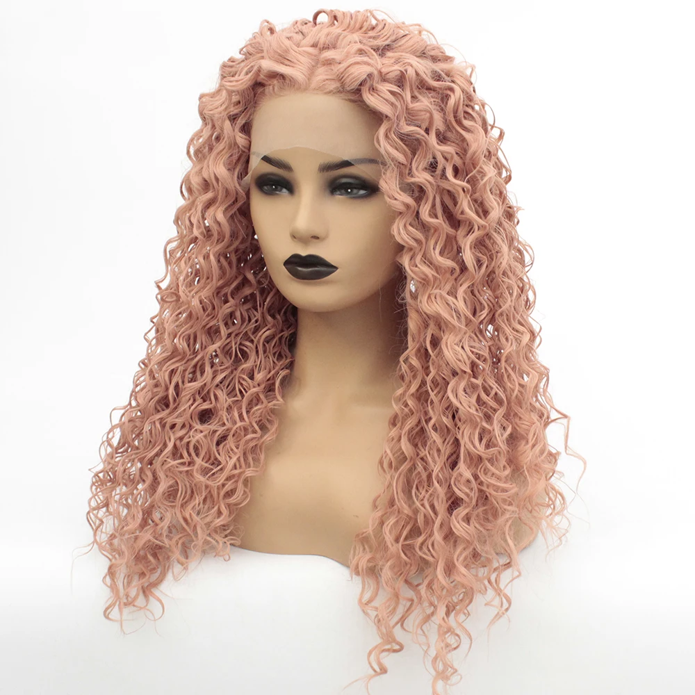 Парик V'nice цвета розового золота синтетические кружевные передние термостойкие