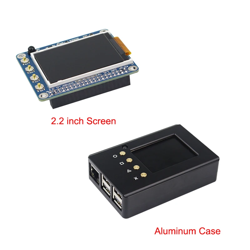 Высокое качество 2,2 дюймов Raspberry Pi 3 TFT Экран ЖК-дисплей Дисплей + Алюминий корпус Box совместимый для Raspberry Pi 2