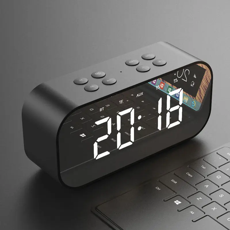 Aabb-bluetooth 5,0 Портативный беспроводной Bluetooth динамик Колонка сабвуфер музыкальная звуковая коробка Led Время повтора будильника для ноутбука