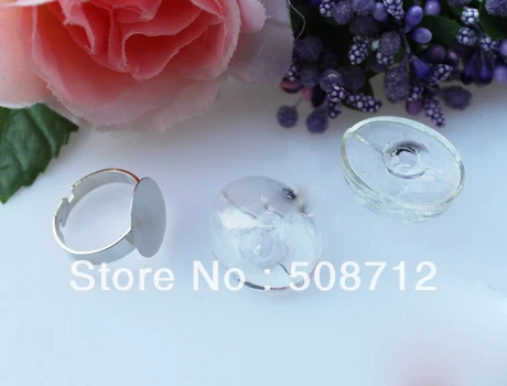 

Free shipping!!!! DIY Ring -----20sets 24mmx20mm Oval Glass Bubble & Ring set