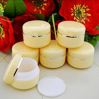 

Free shipping 50g Empty cream jar PE jar ointment jar cosmetic container,cosmetic packaging Tins