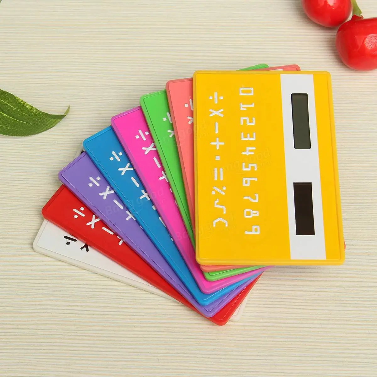 Colorful Small Slim Pocket Calculator Solar Power Stationery Card Portable Calculator Mini Handheld Ultra Thin Card Calculator