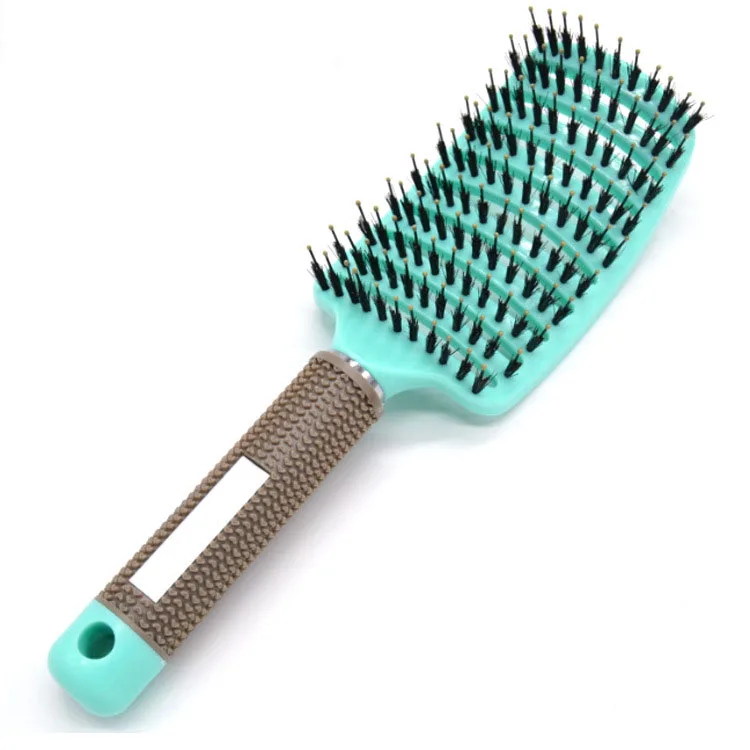 

Professional Hair Salon Boar Bristle Hair Curve Brush Hair Scalp Massage Comb Hairbrush For Hairdressing Women Wet Curl Brush