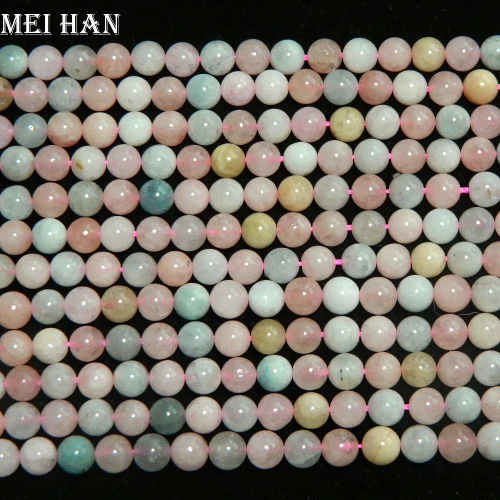Meihan натуральная бериллия(2 нити/комплект) 6 мм Гладкие Круглые Бусины, модные камни для ювелирных изделий, дизайнерские diy женские браслеты nacklace