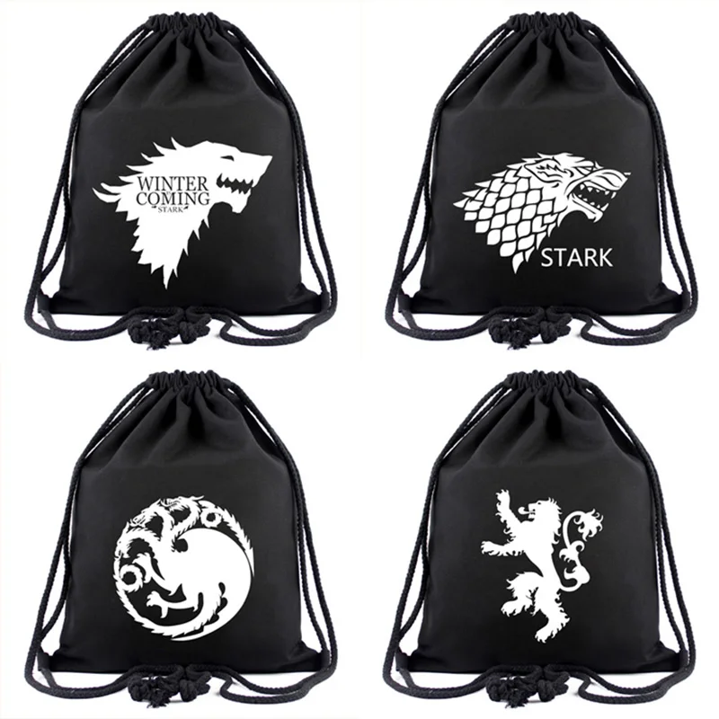 Game Of Thron-es Drawstring Backpack Athletic Gym Bag Sport Sackpack,Hiking Travel Bag