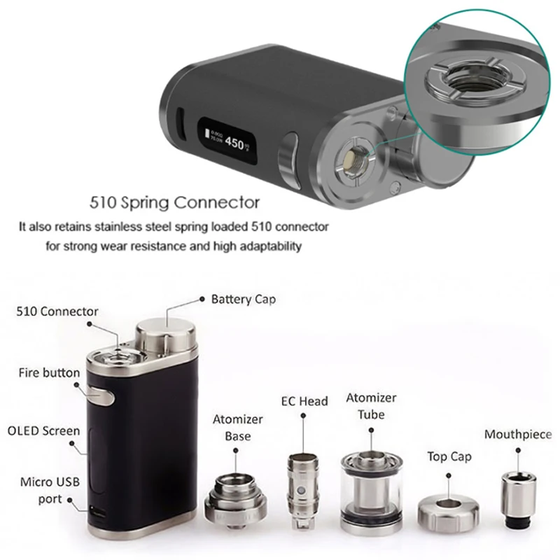 Eleaf iStick Pico TC 75 Вт стартовый мод с атомайзером MELO III 2 мл EC 0 3 Ом катушка головка