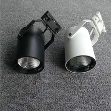 COB 20 W 30 W светодиодный следить легкие алюминиевые потолочные рельсы Track освещения пятно железнодорожных прожекторы Замена галогеновым лампам AC220V