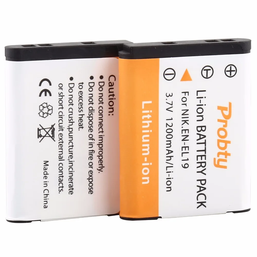 PROBTY 2 X EN-EL19 RU EL19 ENEL19 Камера Батарея для Nikon Coolpix S2600 S2700 S3100 S3500 S4100 S4150 S4400 S5200 S6400 S6900 |