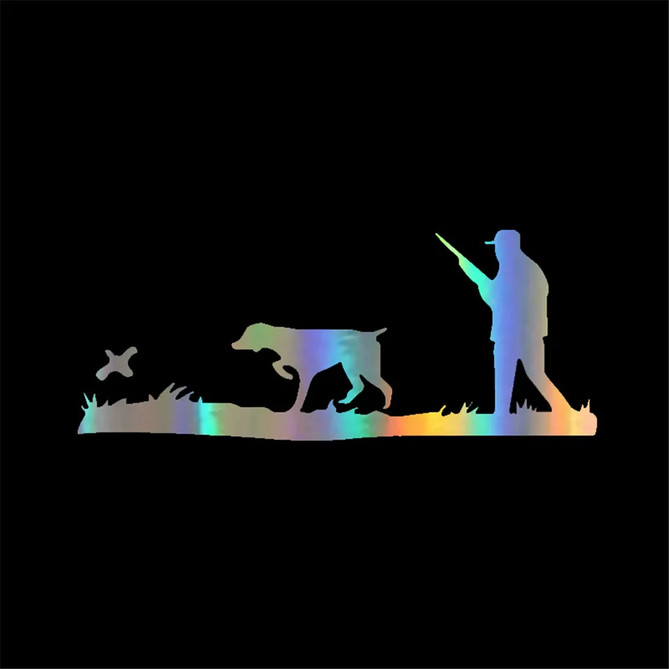 17.47.2CM Interesting Hunter Hunting Quail Car Decals Motorcycle Sticker Covering The Body Shape BlackSilverlaser (4)
