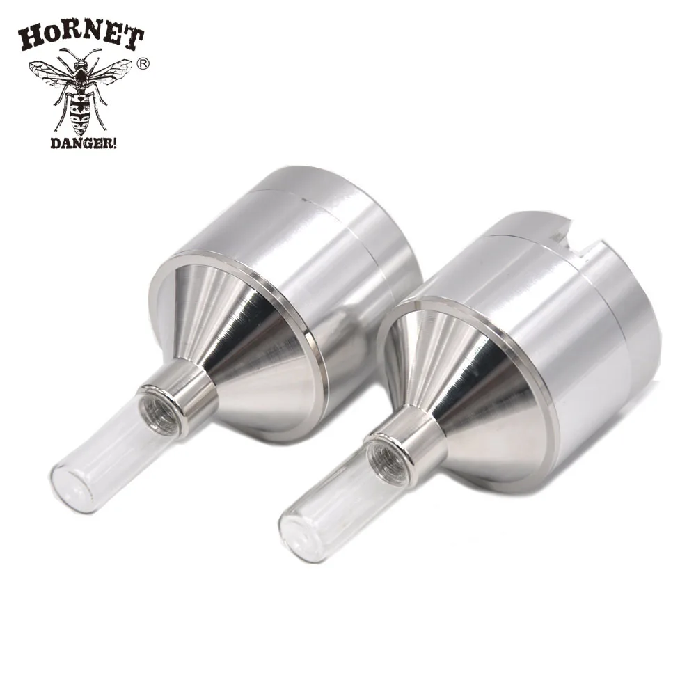 

[HORNET] 4 Parts 44mm/56mm Funnel Shape Aluminum Metal Powder Spice Mill Grinder Crusher with Snuff Snorter Bottle