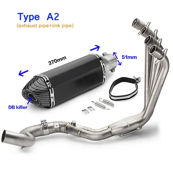 

CBR650F Motorcycle Exhaust Full system pipe For Honda CBR650 cbr650f 2014-2018 with exhaust pipe with DB Killer Slip-On
