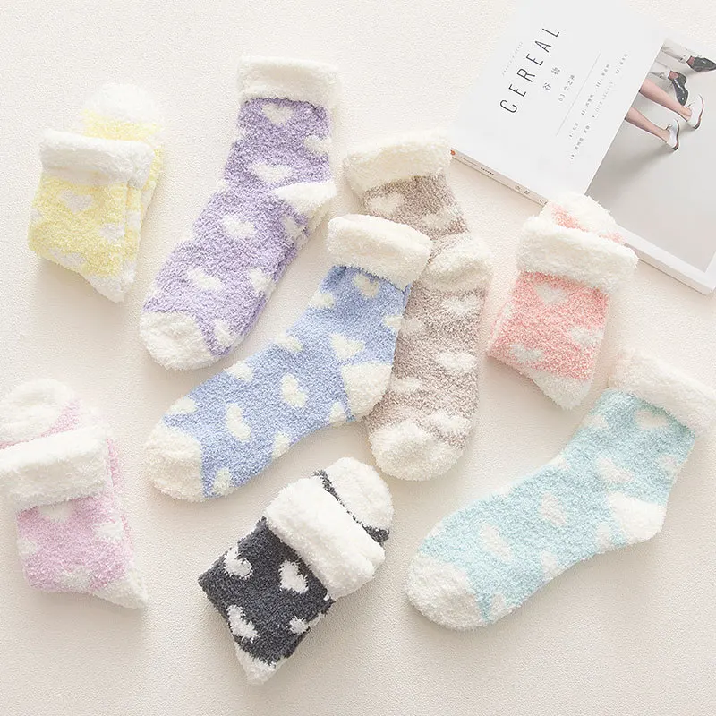

Floor Home Fluffy Socks Cashmere Socks Winter Warm Sleep Bed Socks Coral velvet Feet Warmer Socks For Women Gifts